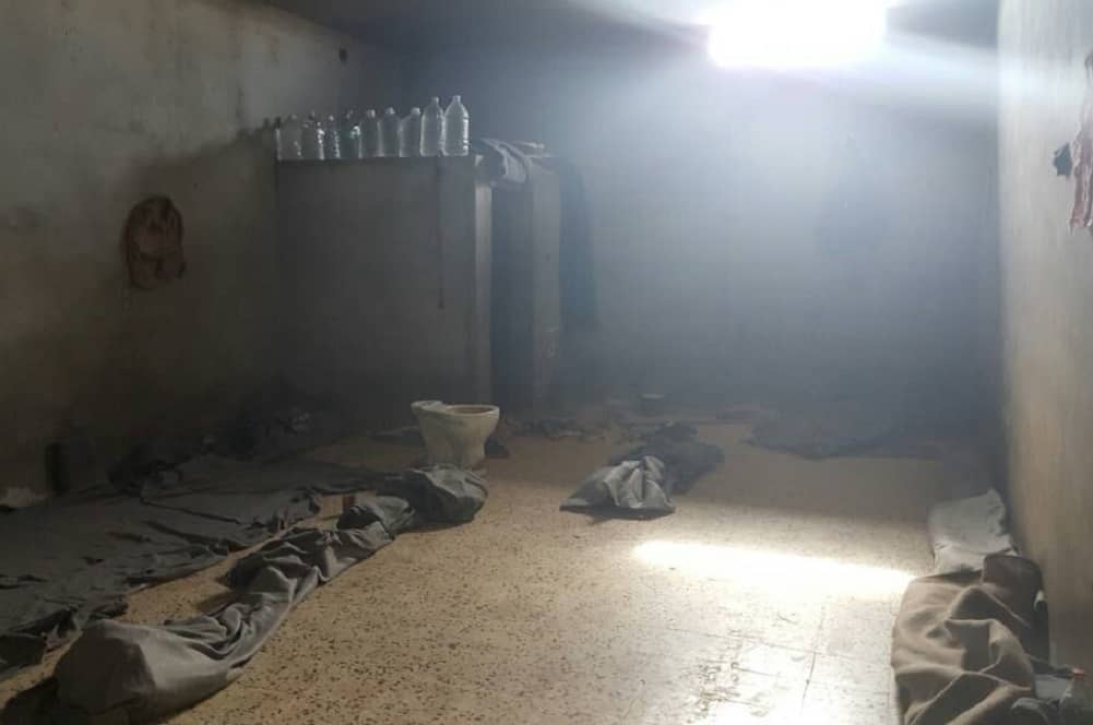 A cell in Zuwara detention centre that holds 70 migrants, refugees and asylum-seekers on 24 April 2018.