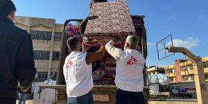 MSF aids displaced Syrians from Raqqa and Tabqa, providing medical care and essentials after military zones caused mass displacement.