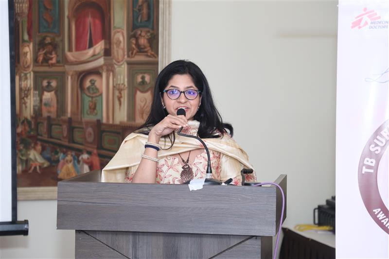 Ms Nandita Venkatesan, Board Member of the TB Survivors Collective, speaks at the roundtable marking the formal launch of the survivor‑led community‑based organisation, sharing how lived experience and civil society voices are essential in steering meaningful changes in TB programmes.