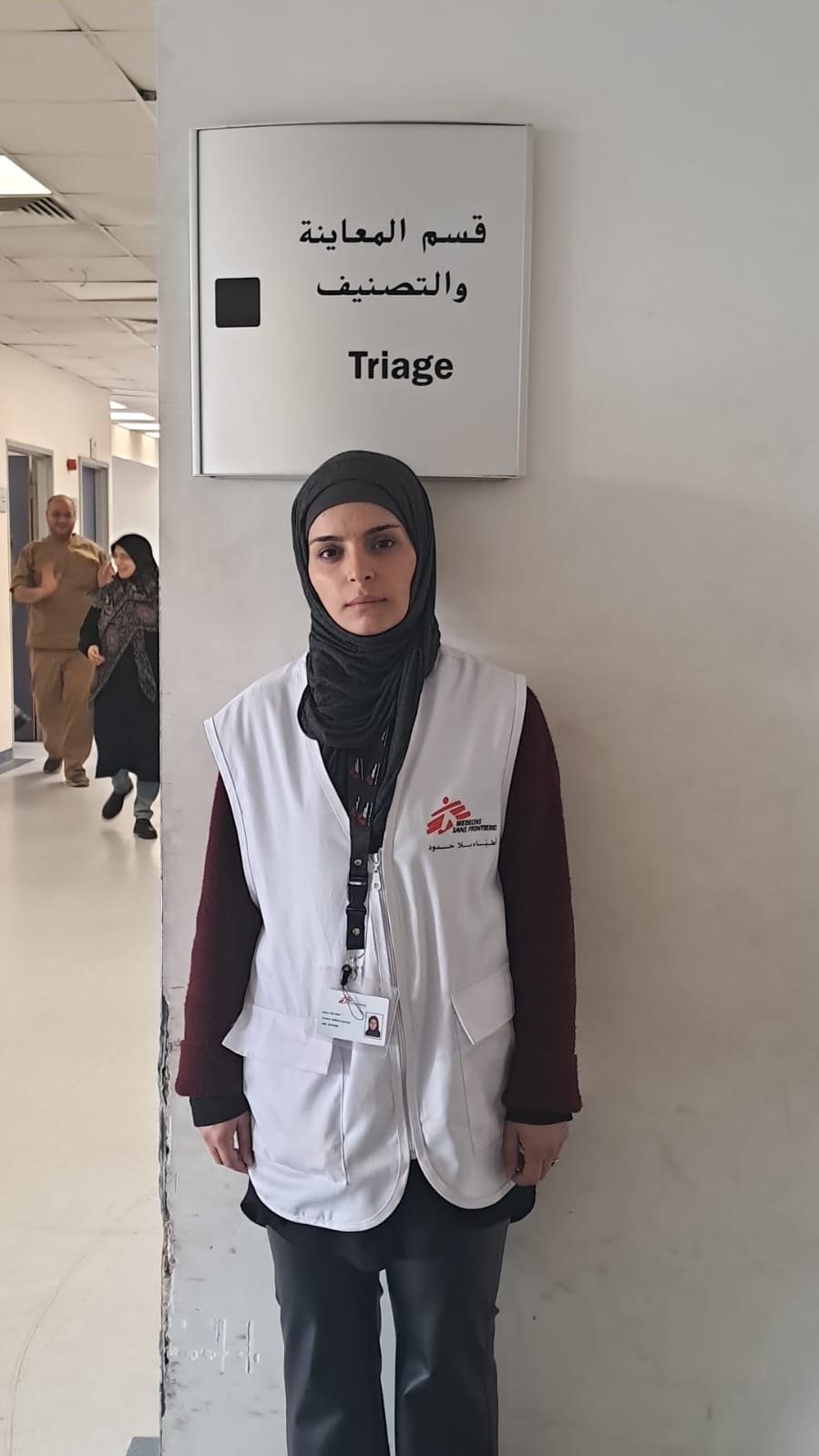 Medco assistant and nurse, Safa Bleik, who was present during the mass casualty influx at Rafik Hariri Hospital, one of the hardest-hit hospitals and where, even now, 95 bodies remain in the morgue in need of identification. ©MSF